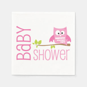 Papel Servilleta rosada de Baby Shower del búho