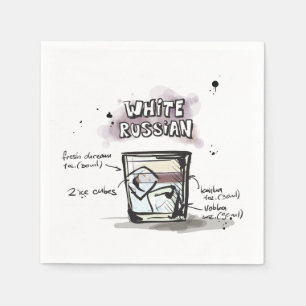 Papel Servilleta rusa blanca del cóctel de la receta de