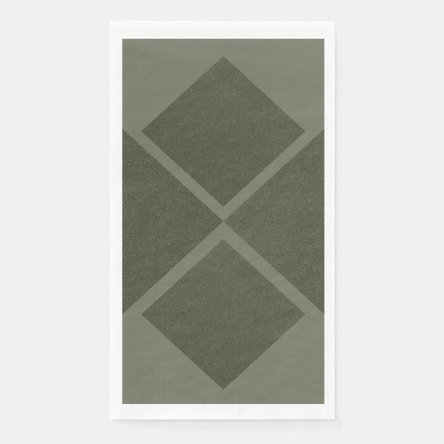 Papel Servilleta verde de musgo geométrico – Estilo de d (Anverso)