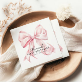 Papel Servilletas de lazo rosa, servilleta de cóctel de