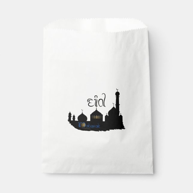 Papel Silhouette de la Mezquita Eid Mubarak - Bolsa de F (Anverso)