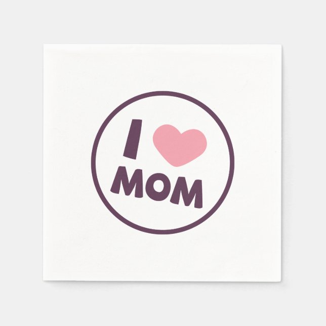 Papel Simple, amo el día de la madre | Servilleta (Anverso)