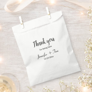 Papel simple mínimo boda gracias bolsa de favores