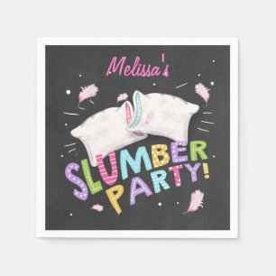 Papel Sleepover del chica del rosa de la servilleta de