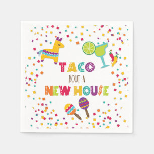 Papel Taco sobre una nueva servilleta de casa - Blanco