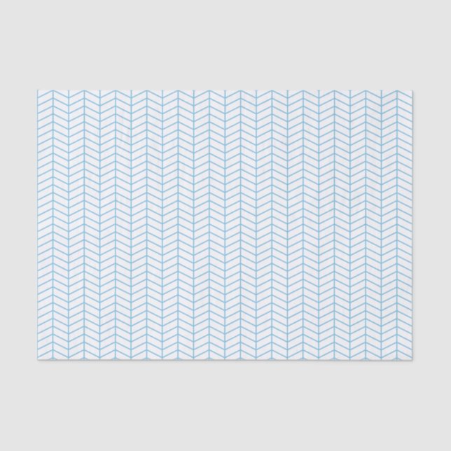 Papel tapón Chevron - Azul claro en blanco (Anverso)