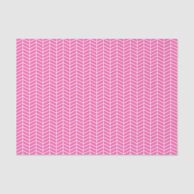 Papel tapón Chevron - Blanco sobre rosa (Anverso)