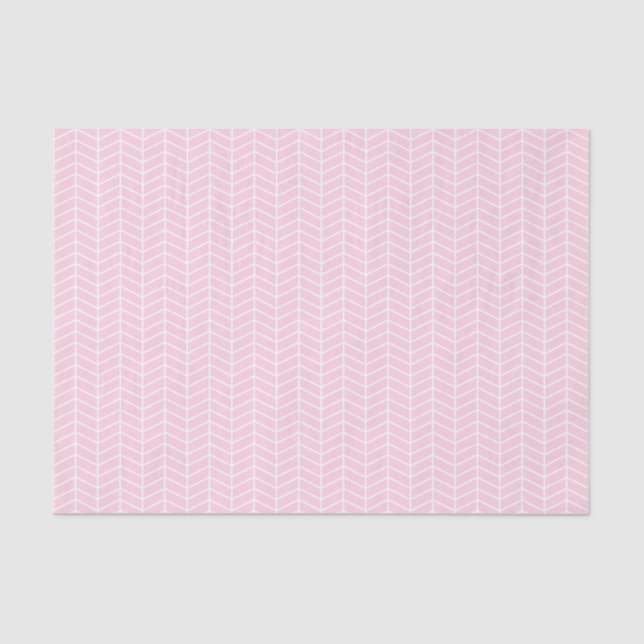 Papel tapón Chevron - Blanco sobre rosa claro (Anverso)