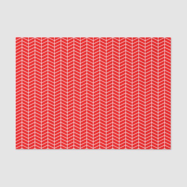 Papel tapón de Chevron - Blanco sobre rojo (Anverso)
