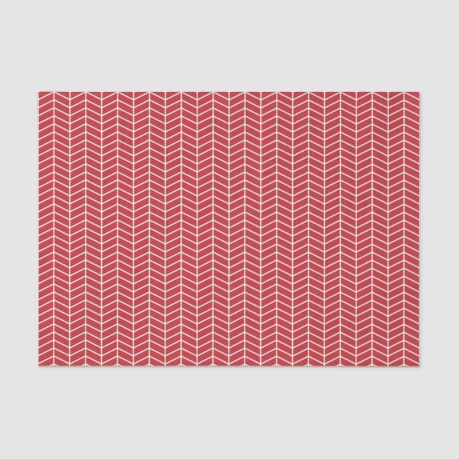 Papel tapón de Chevron - Blanco sobre rojo oscuro (Anverso)