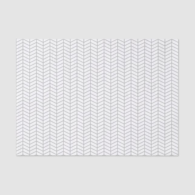 Papel tapón de Chevron - Gris sobre blanco (Anverso)