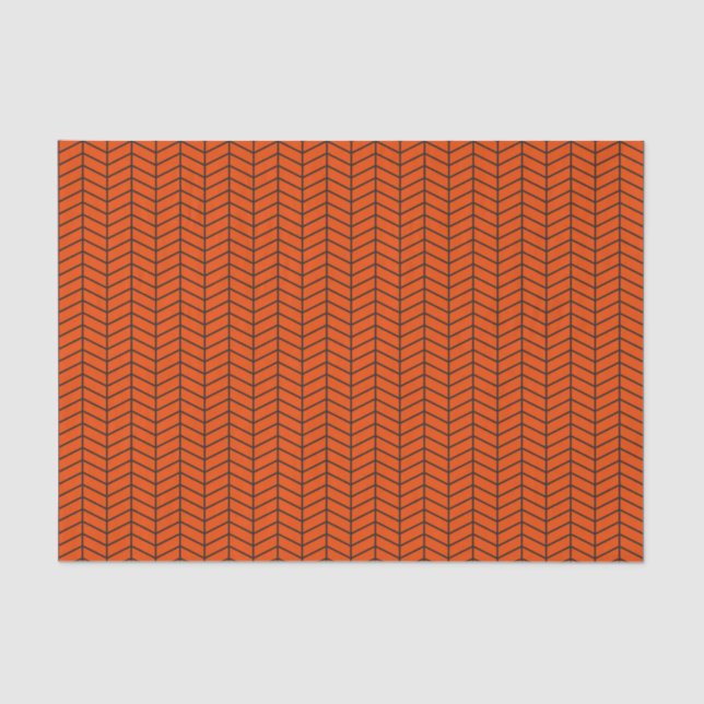 Papel tapón de Chevron - Negro sobre Naranja brill (Anverso)