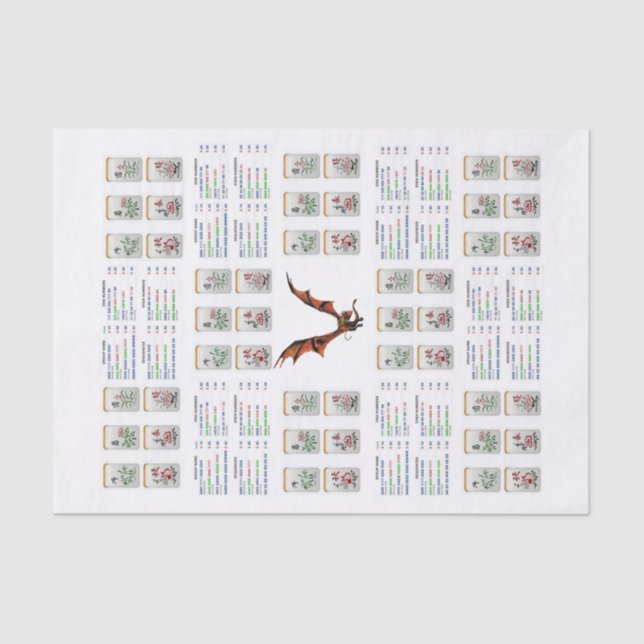 Papel tapón Mahjong Dragon (Anverso)