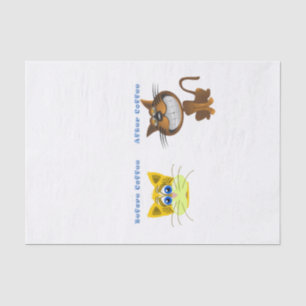 Papel Tejido Antes Y Después De Los Gatos De Café