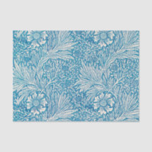 Papel Tejido Azul Marfil William Morris Floral