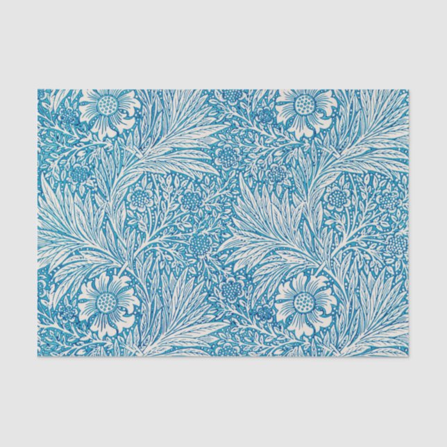 Papel Tejido Azul Marfil William Morris Floral (Anverso)