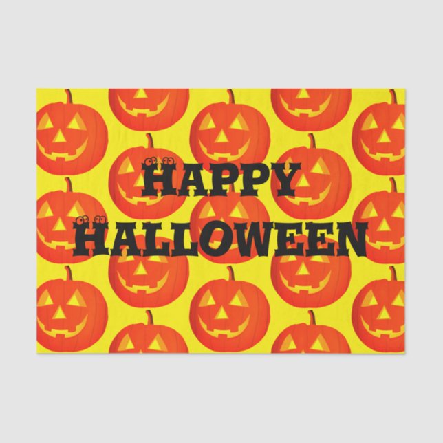 Papel Tejido de Calabaza de Halloween (Anverso)