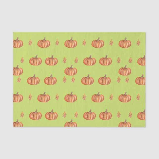 Papel Tejido de calabaza de Halloween Fall (Anverso)