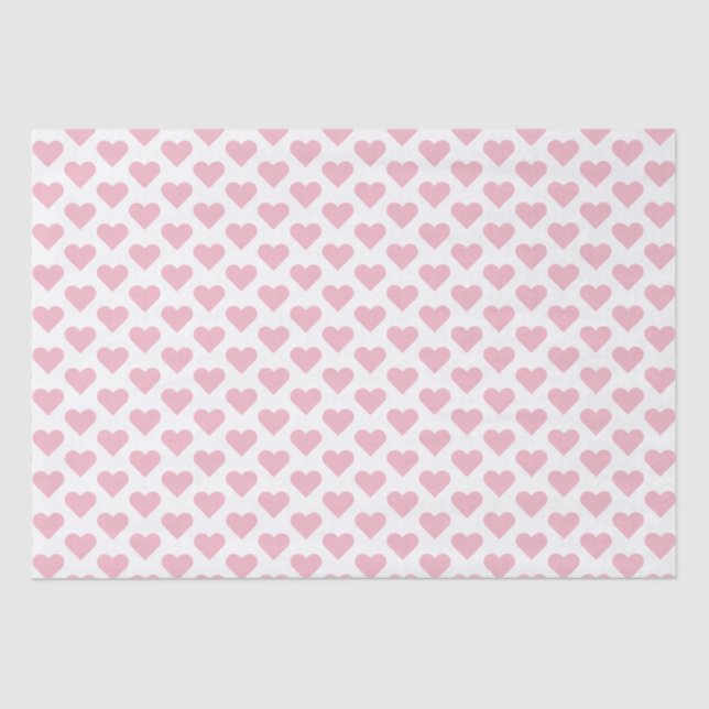 Papel Tejido del patrón de corazones rosados delga (Anverso)