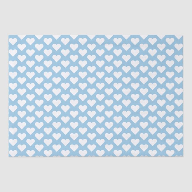 Papel Tejido del patrón del corazón azul brillante (Anverso)