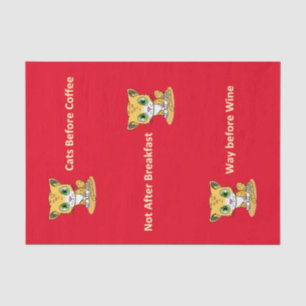 Papel Tejido Gatita Gatitos Antes Del Café Vino