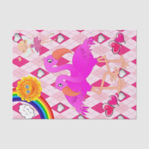 Papel Tejido Leche rosa Flamingo Sol Arcoiris