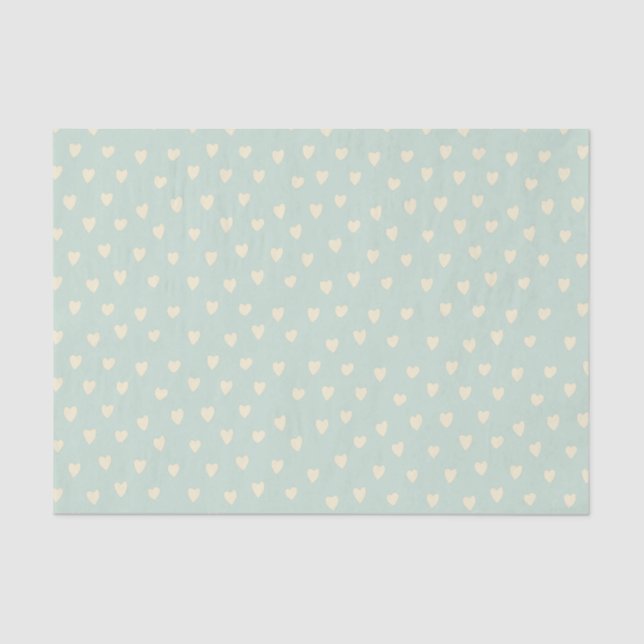 Papel Tejido Ligero de Pequeños Corazones (Anverso)