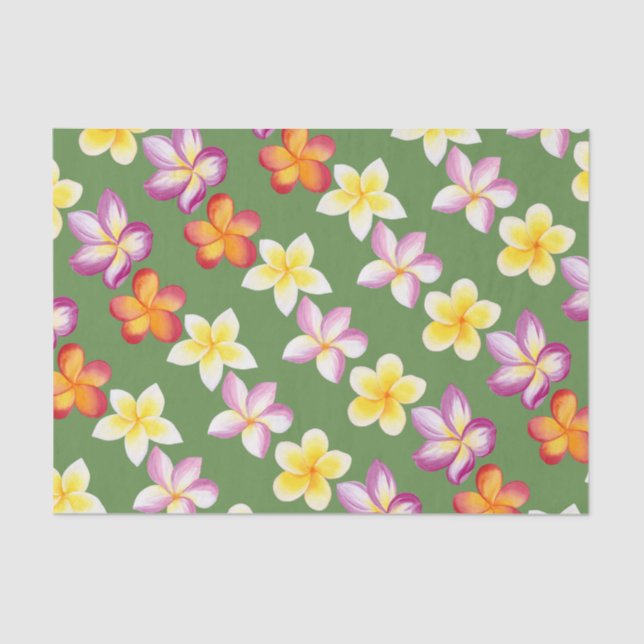 Papel Tejido Plumeria Tropical (Anverso)