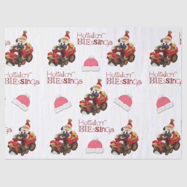 Papel Tejido Vintage Santa Holiday Blesss (Anverso)