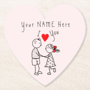 Papel Texto de nombre personalizado en posavasos para pa