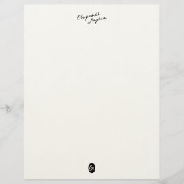 Papel Timbrado con Monograma de Nombre Escrito a M