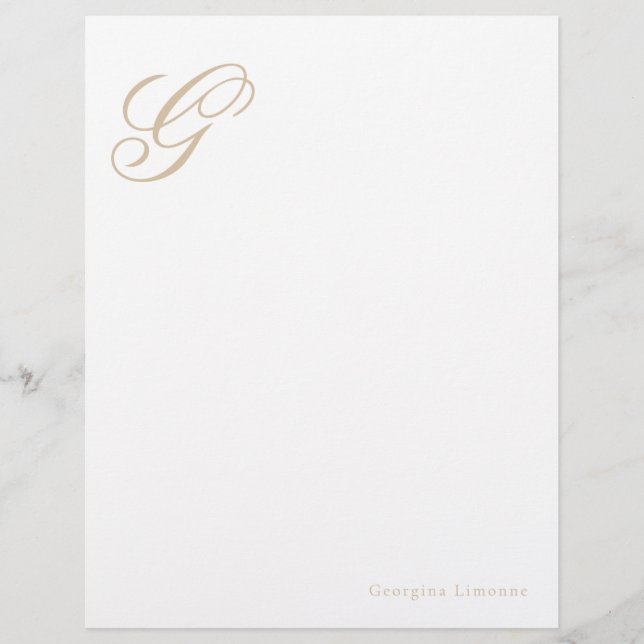 Papel Timbrado con Monograma en Script Elegante Be (Anverso)