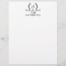 Papel timbrado con nombre de familia monograma let