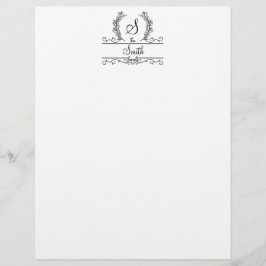Papel timbrado con nombre de familia monograma let