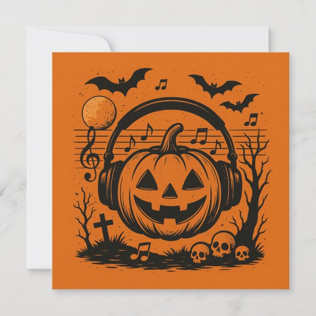 Papel timbrado de Halloween con música (Anverso)