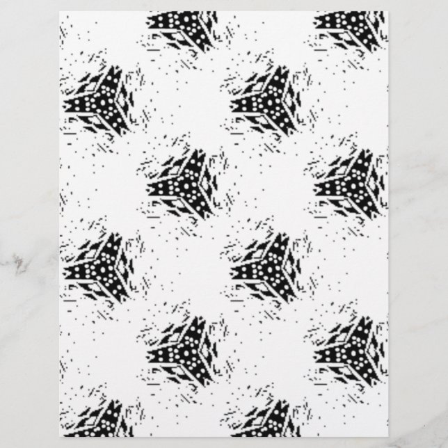 Papel timbrado | Diseño geométrico moderno negro (Anverso)