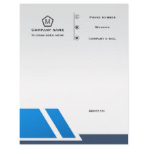 Papel Timbrado Geométrico Azul Moderno