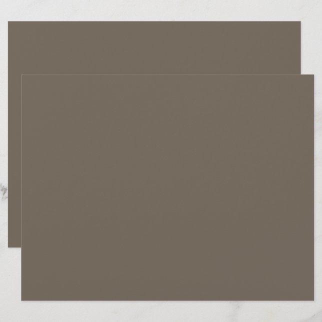 Papel timbrado marrón minimalista | Papelería mode (Anverso / Reverso)