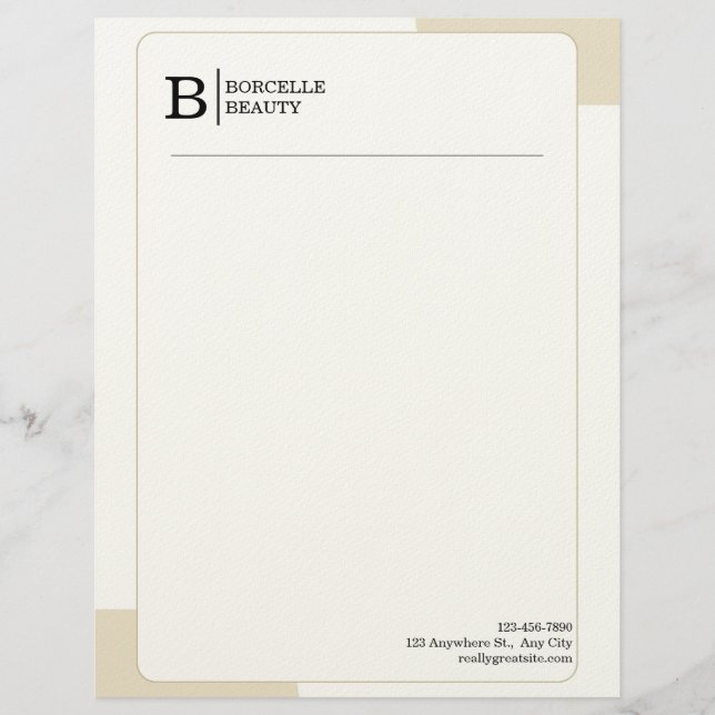 Papel Timbrado Minimalista Beige Profesional (Anverso)