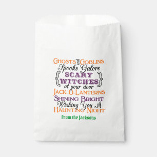 Papel Tipografía de Halloween: Bolsa de Goodie - Hallowe