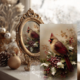 Papel Tissues Navideño Cardinal con Bayas de Acebo