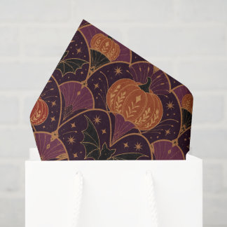 Papel tisú de seda con calabaza de Halloween gótic