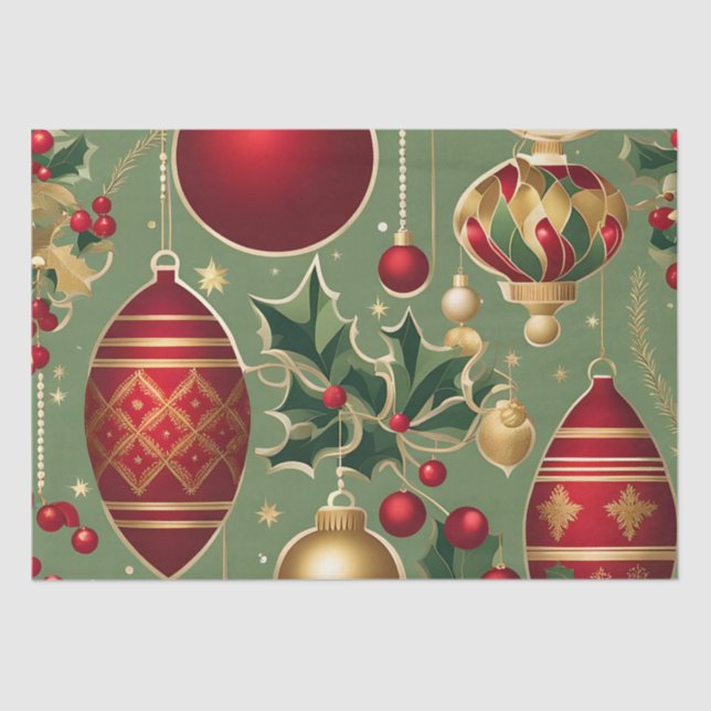 papel tisular de adornos de navidad vintage (Anverso)