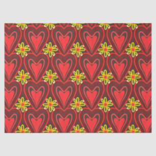 papel tisular de corazones y flores