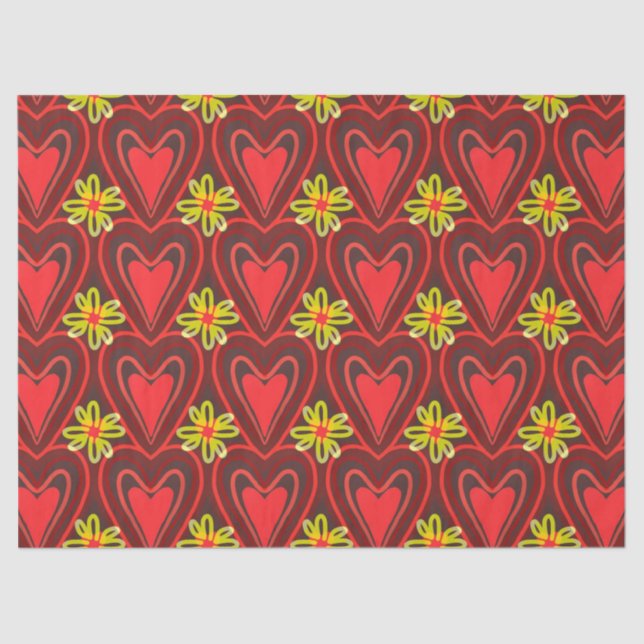 papel tisular de corazones y flores (Anverso)