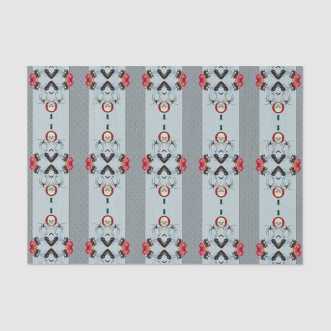 Papel tisular de cráneo y araña (Anverso)