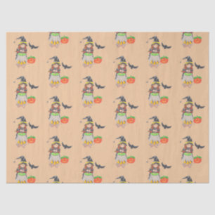 Papel tisular de melocotón de bruja de Halloween