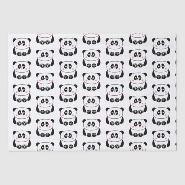 Papel tisular de panda al estilo kawaii (Anverso)