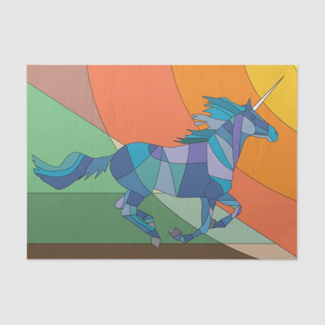 papel tisular de unicornio de vidrio manchado (Anverso)