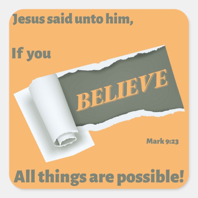 PAPEL TORN REVELA A PEGATINA DE LA PLAZA "CREER" (Anverso)